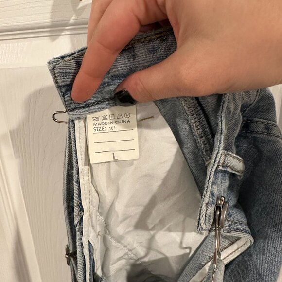 Womens VTG Jean Overalls Straight Leg Relaxed Baggy One Shoulder Denim Jumpsuit - Picture 4 of 4